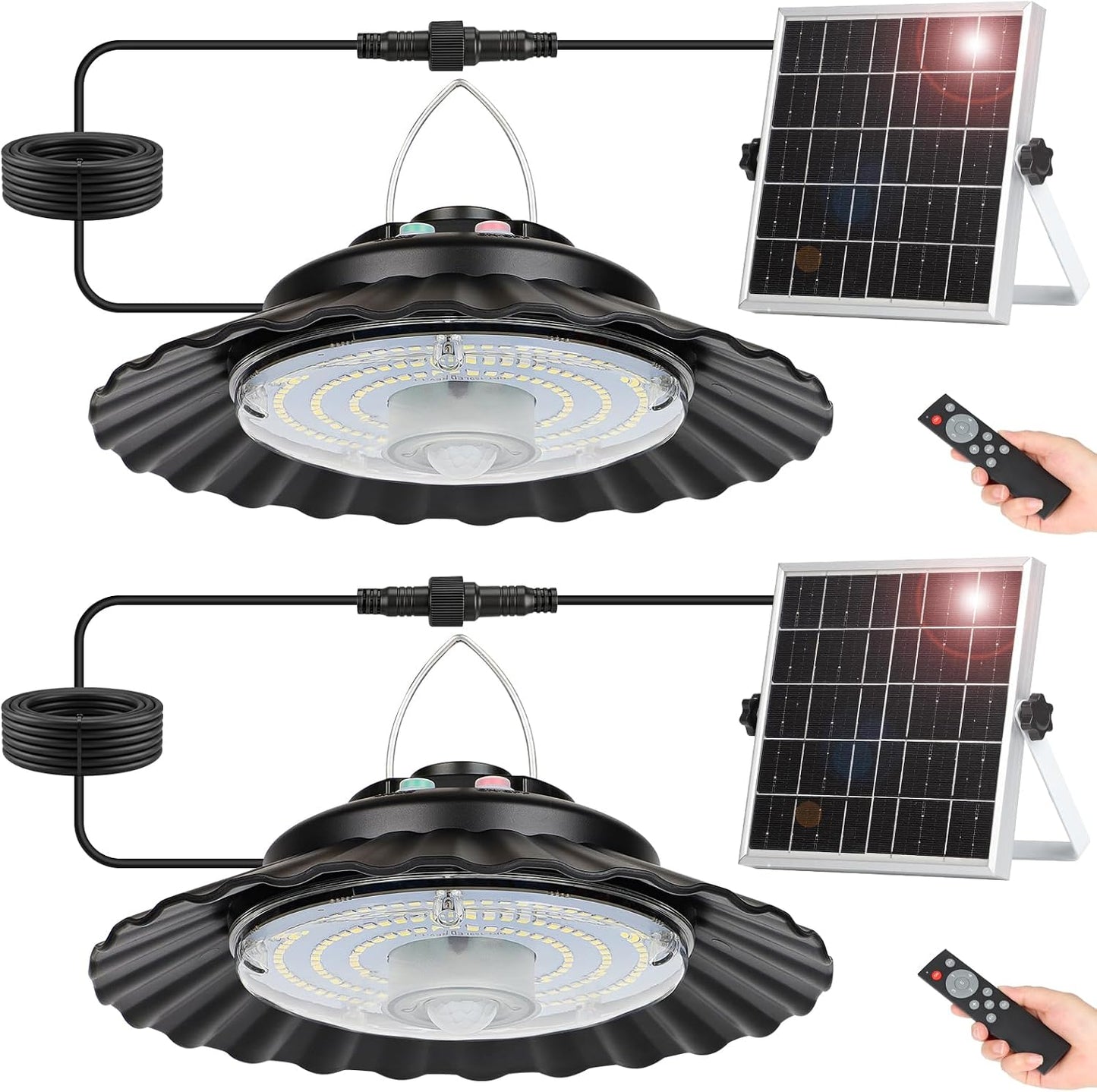 Luz solar sensor movimiento 2000LM 5 modos cobertizo 2 Pzas