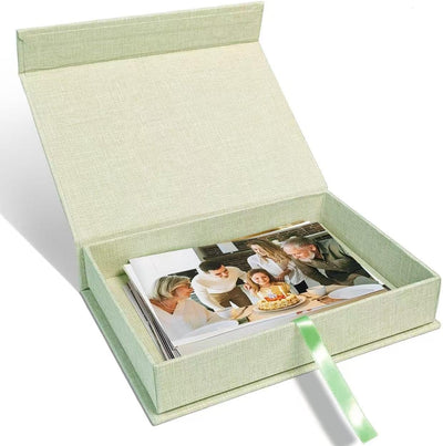 Caja almacenamiento fotos 8x10pulg tapa organizador apilable