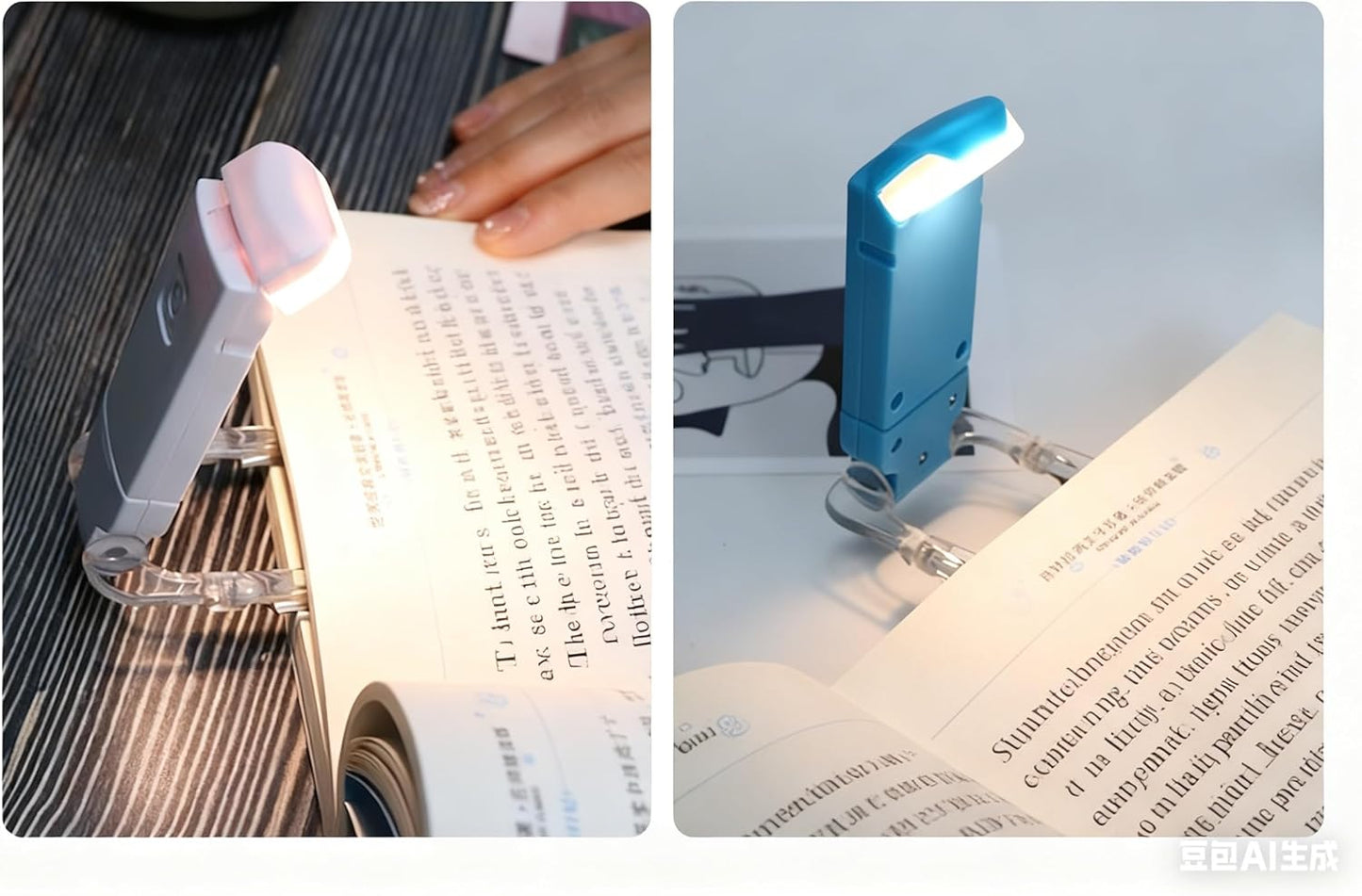 Luz lectura recargable con clip 3 temperaturas azul