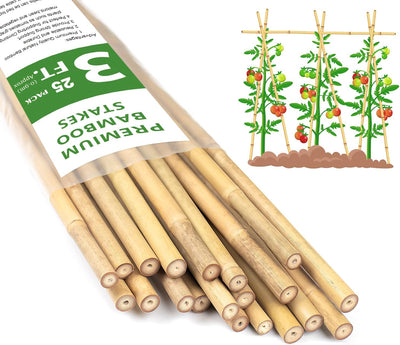 Estacas bambú jardín 25 pzas para plantas trepadoras