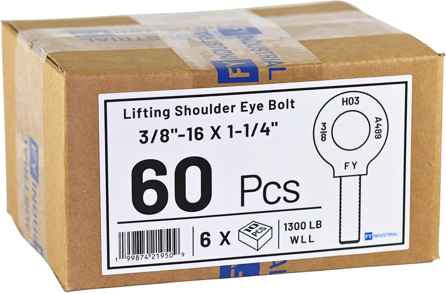 Caja 60 pernos ojo hombro 3/8-16 X 1-1/4