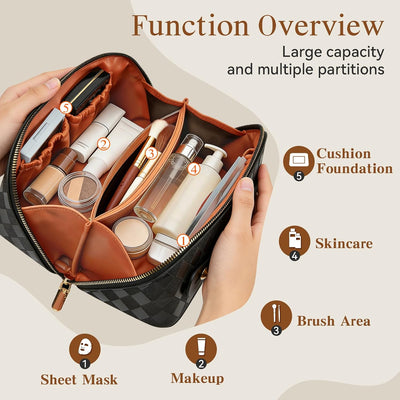 Bolsa cosméticos viaje mujer negro diamante