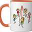 Taza de cerámica para baile Maypole, naranja/blanca