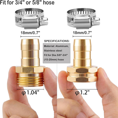 Conector manguera jardín 3/4 y 5/8 pulg 2 juegos