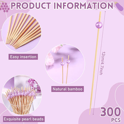 Palillos de fiesta con cuentas para coctelería y charcutería
