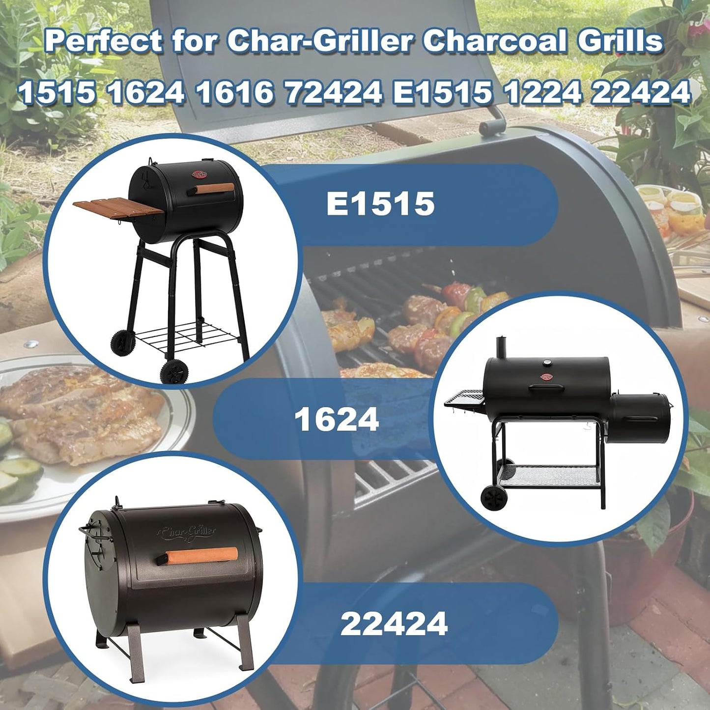 Rejillas hierro fundido para parrilla Char-Griller set 2