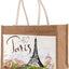 Bolsas de arpillera con asas, bolsa grande reutilizable para playa y eventos
