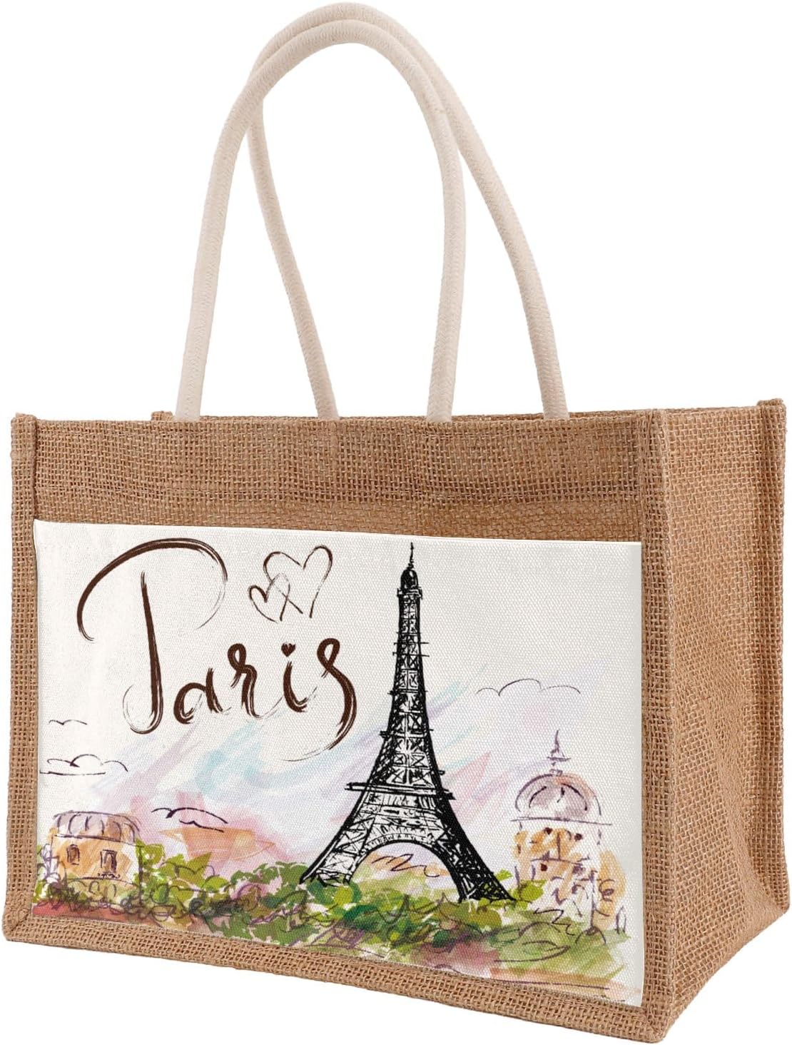 Bolsas de arpillera con asas, bolsa grande reutilizable para playa y eventos
