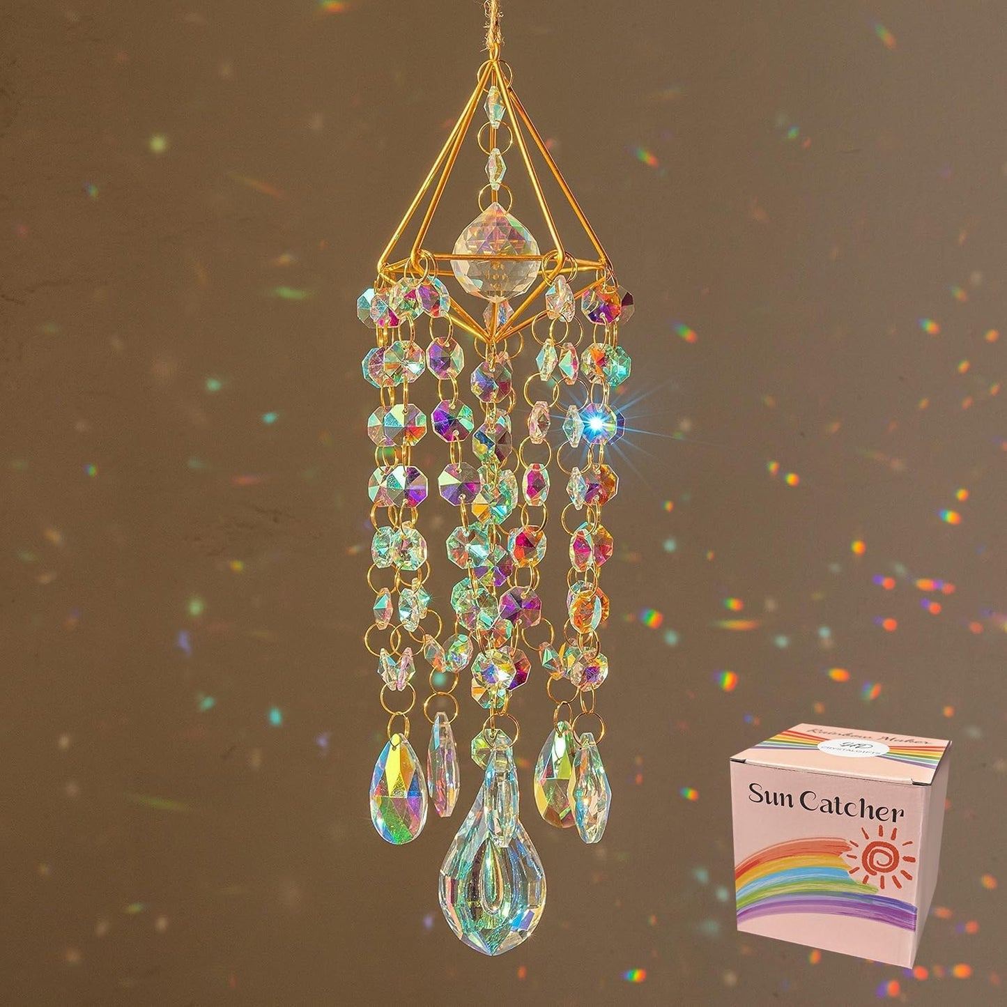Atrapasoles cristal 21.5pulg estilo campanilla decoración jardín