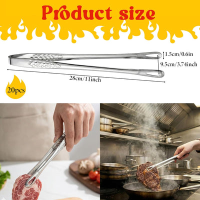 Pinzas de cocina de 11 pulgadas de acero inoxidable para barbacoa y Yakiniku