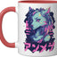 Taza Cerámica Anime Retrô Japonesa Roja/Blanca