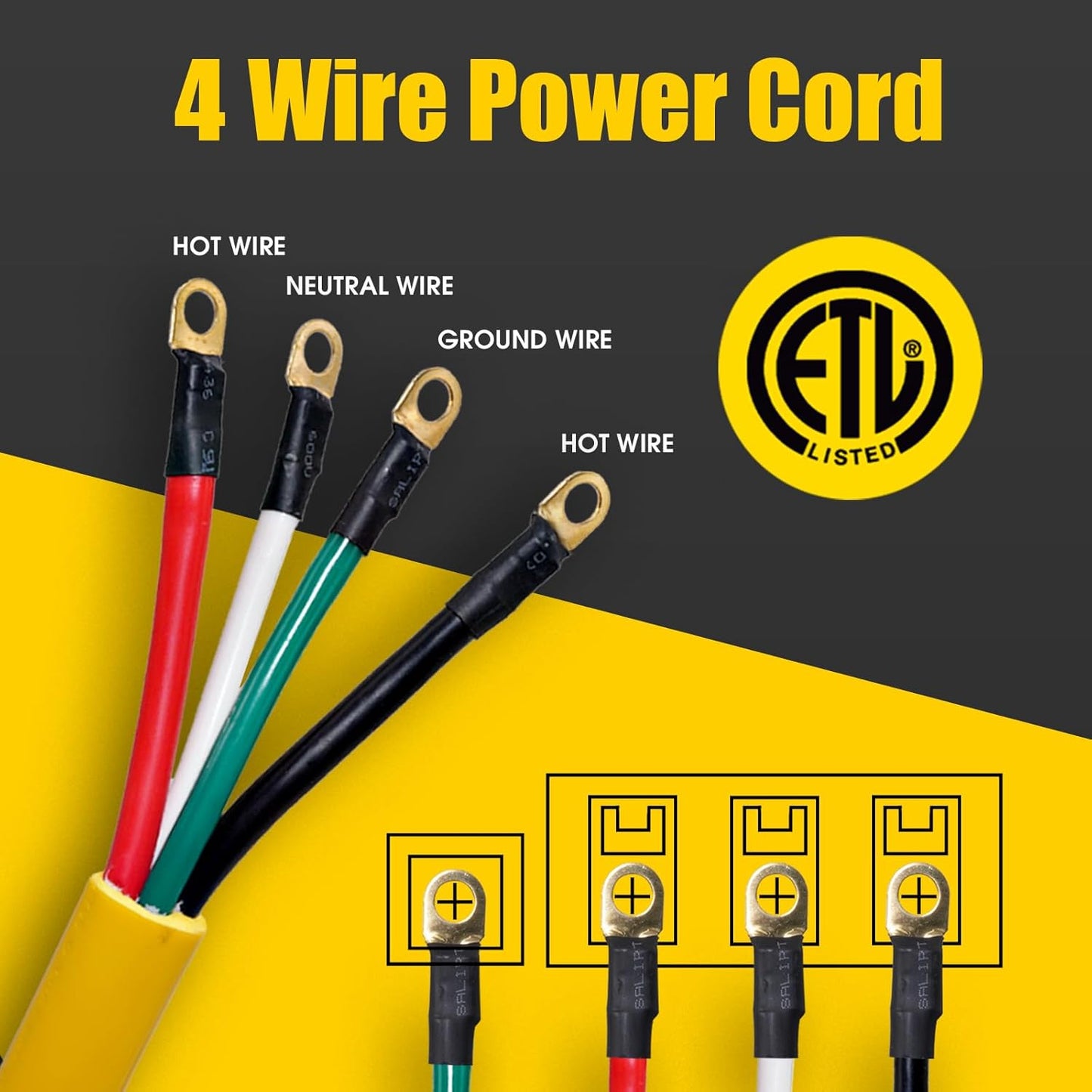 Cable alimentación 4 clavijas NEMA 14-50P 50A 6ft