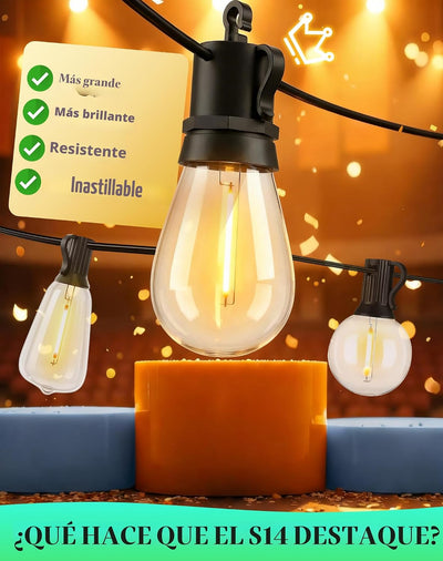 Tira luces LED patio 100ft impermeable control remoto
