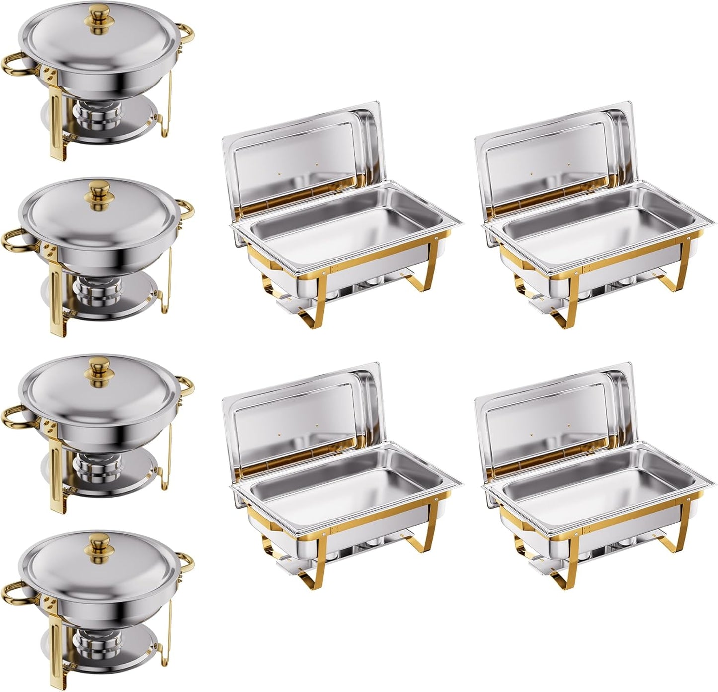 Set 8 Chafer Acero Inox 6-9qt para Buffet