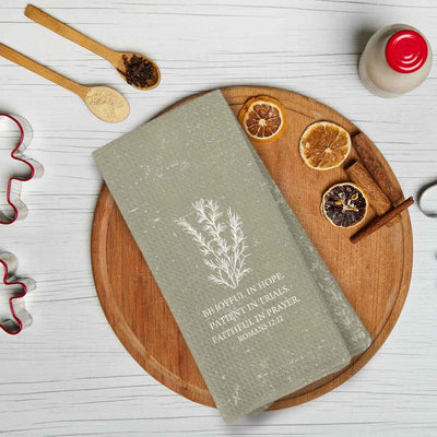 Juego de 2 toallas de cocina cristianas con versículos espirituales estilo bohemio