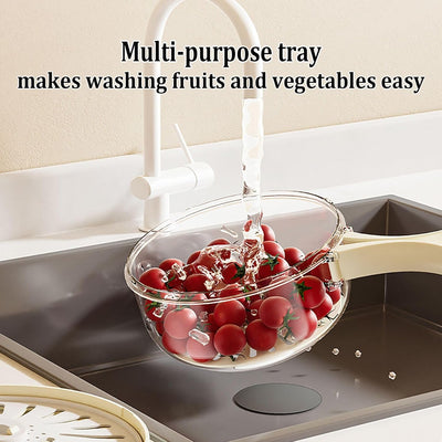 Cesta de drenaje multifuncional para frutas y verduras con tapa
