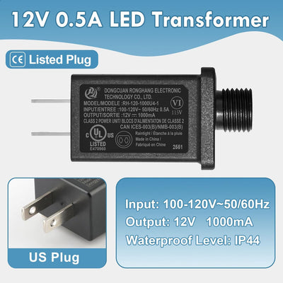 Controlador LED 12V IP44 enchufe US luces Navidad