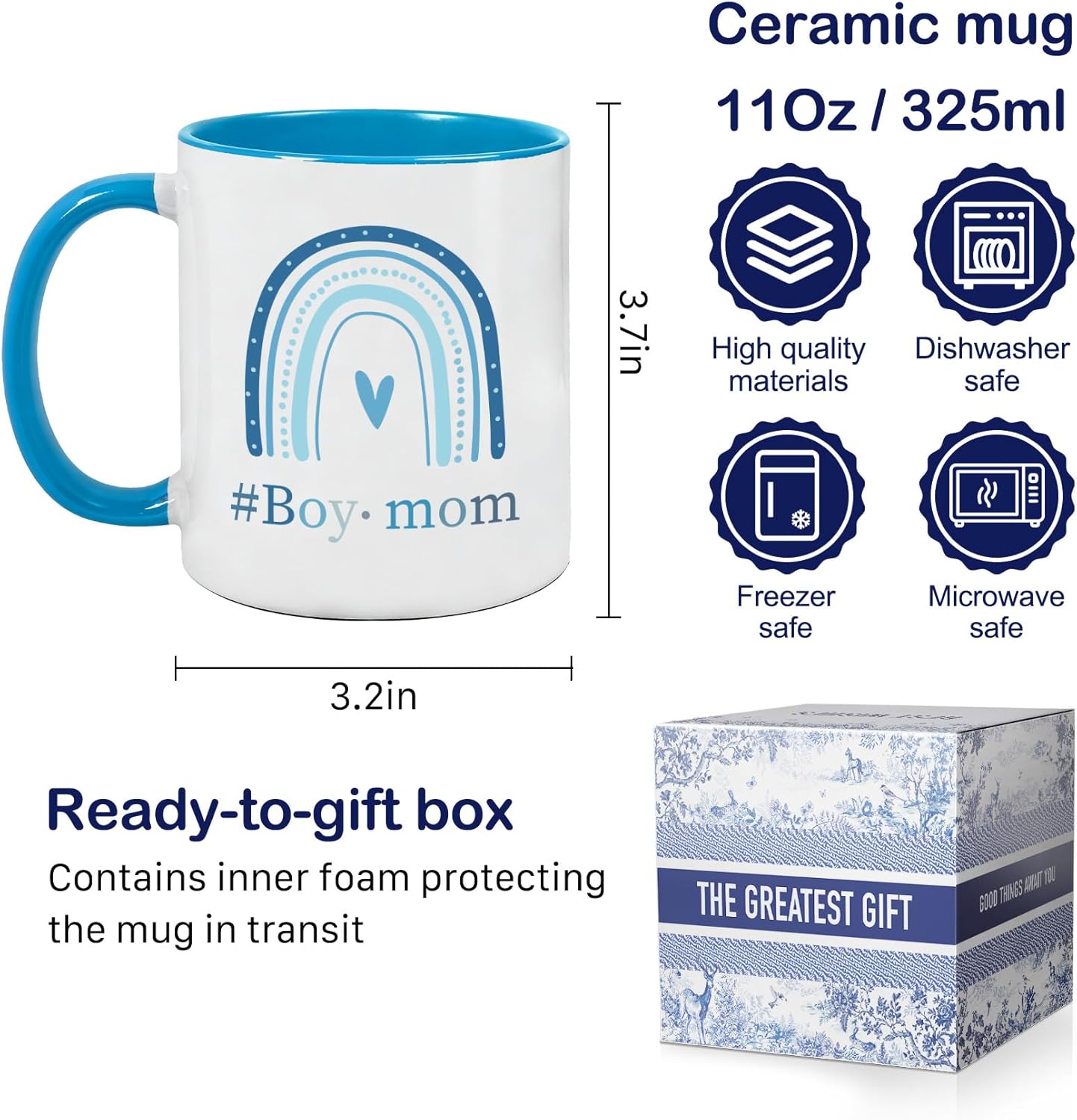 Taza de café con texto en inglés para regalar en cumpleaños y Día de la Madre