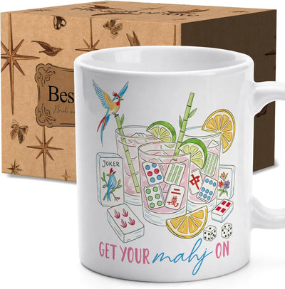 Taza de café Mahjong para mujer regalo cumpleaños madre abuela tía hermana 11 oz