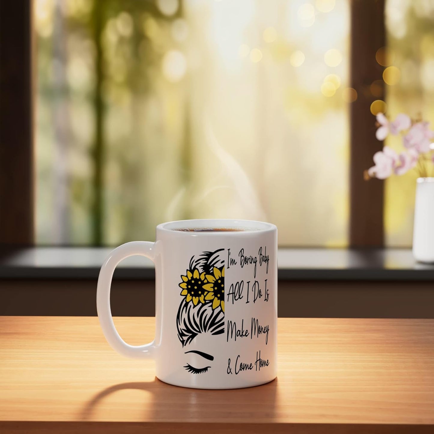 Taza de cerámica para cabello desordenado blanco