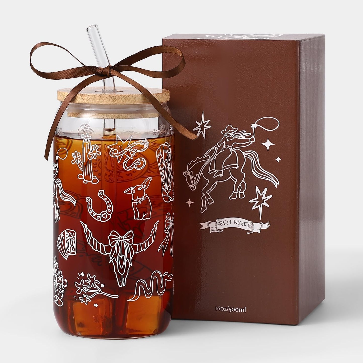 Taza vidrio para mujer regalo Navidad cumpleaños 16oz