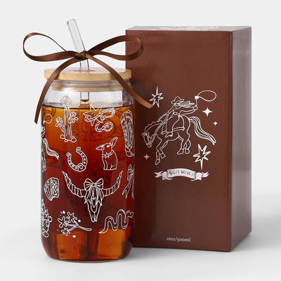 Taza vidrio para mujer regalo Navidad cumpleaños 16oz