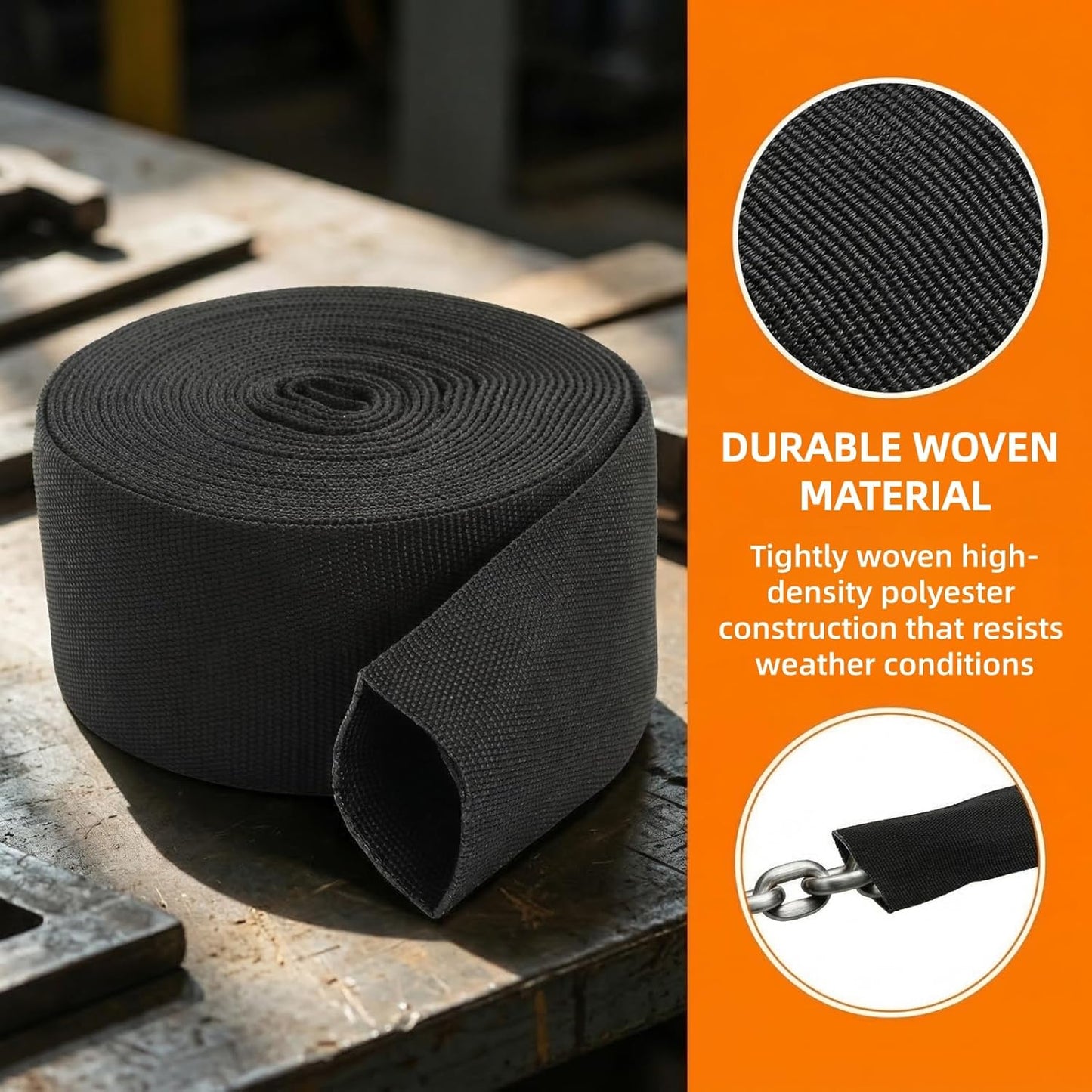 Funda protectora manguera 19.7pies poliéster negro