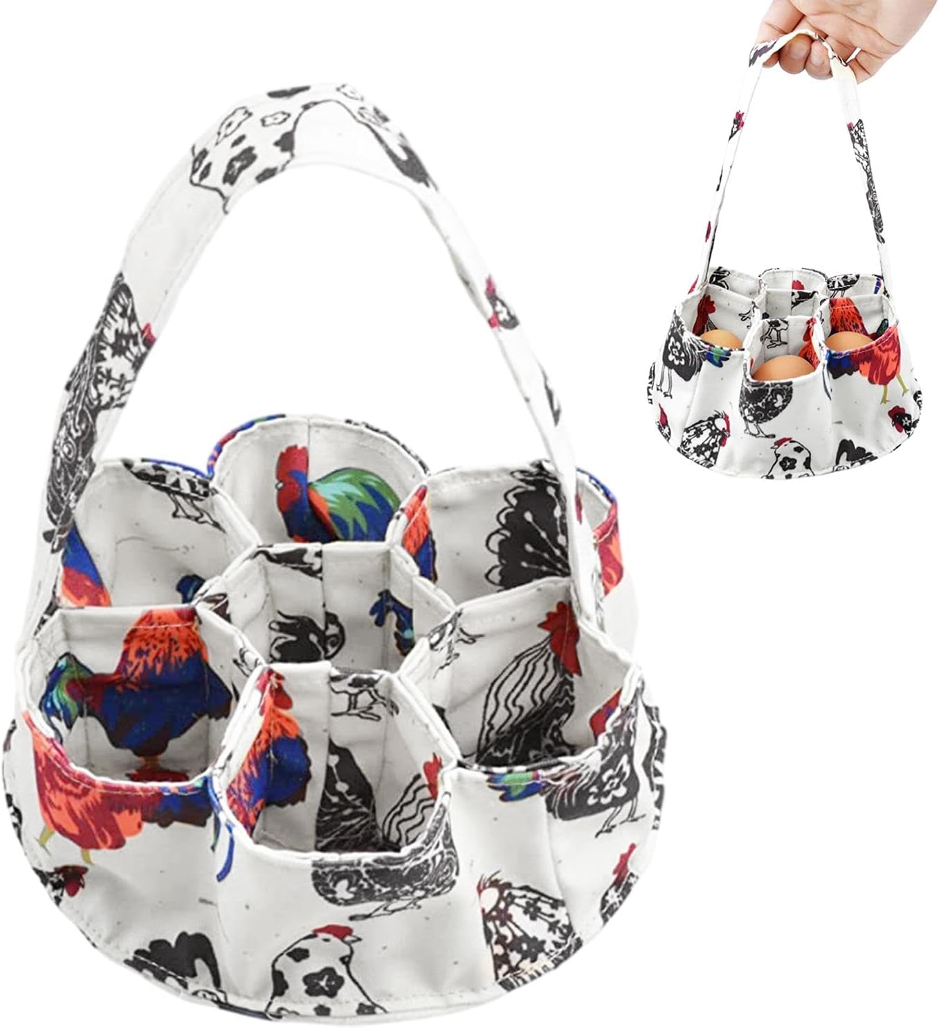 Cesta de recolección de huevos con 7 bolsas para Pascua