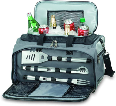 Bolsa portátil para parrilla carbón y hielera negro gris