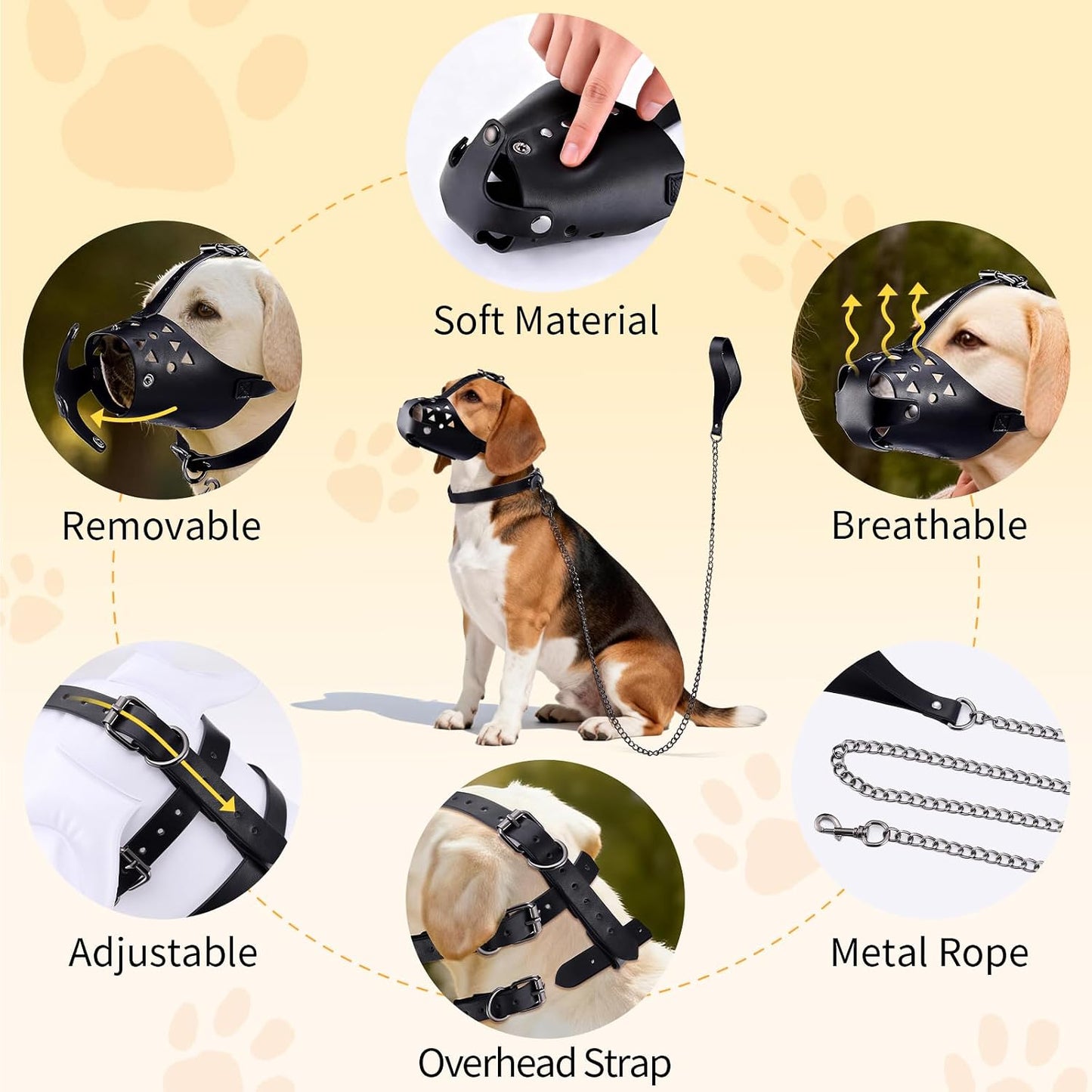 Bozal ajustable perros grandes transpirable cesta desmontable