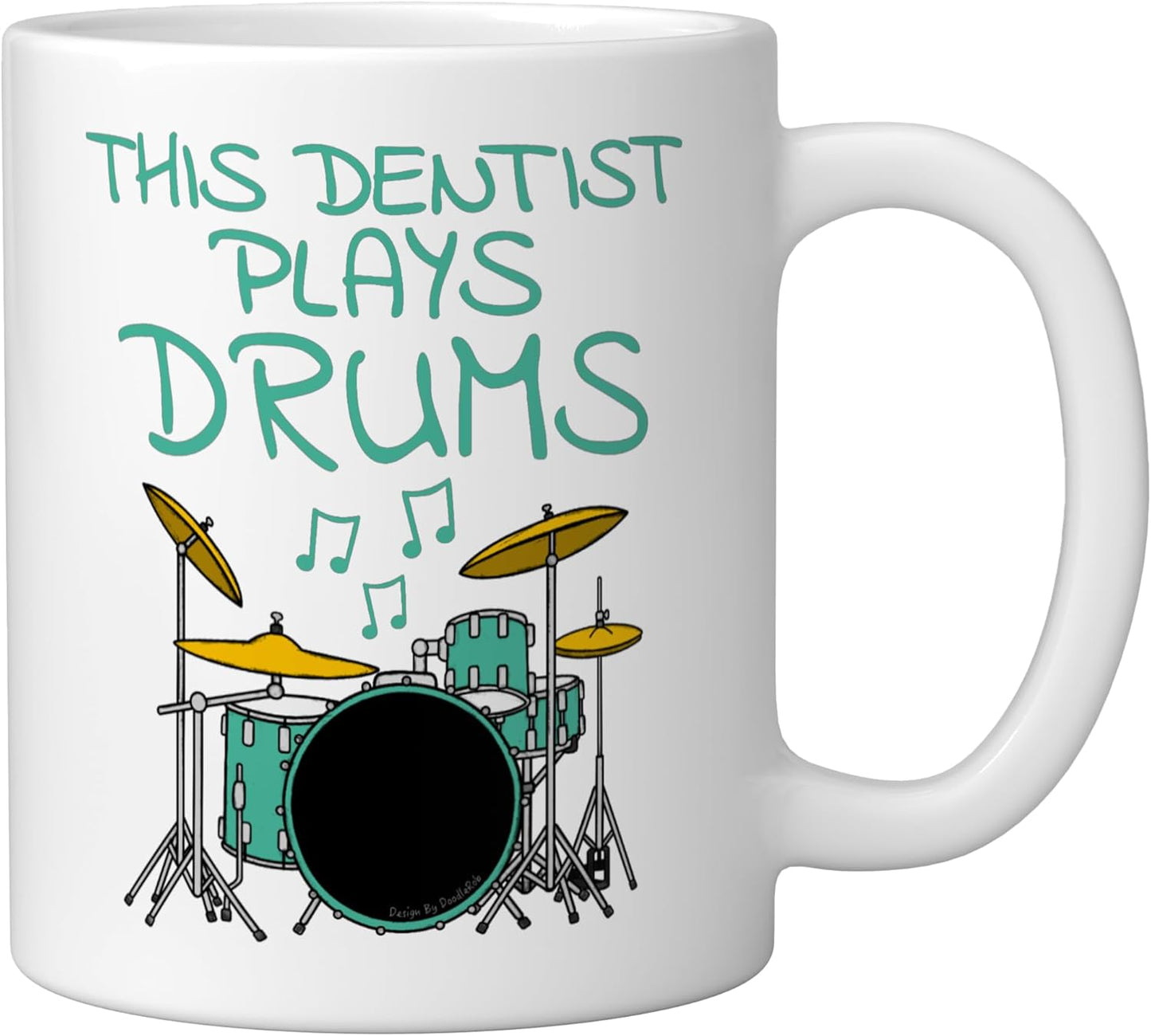 Taza de cerámica para músico dentista blanco