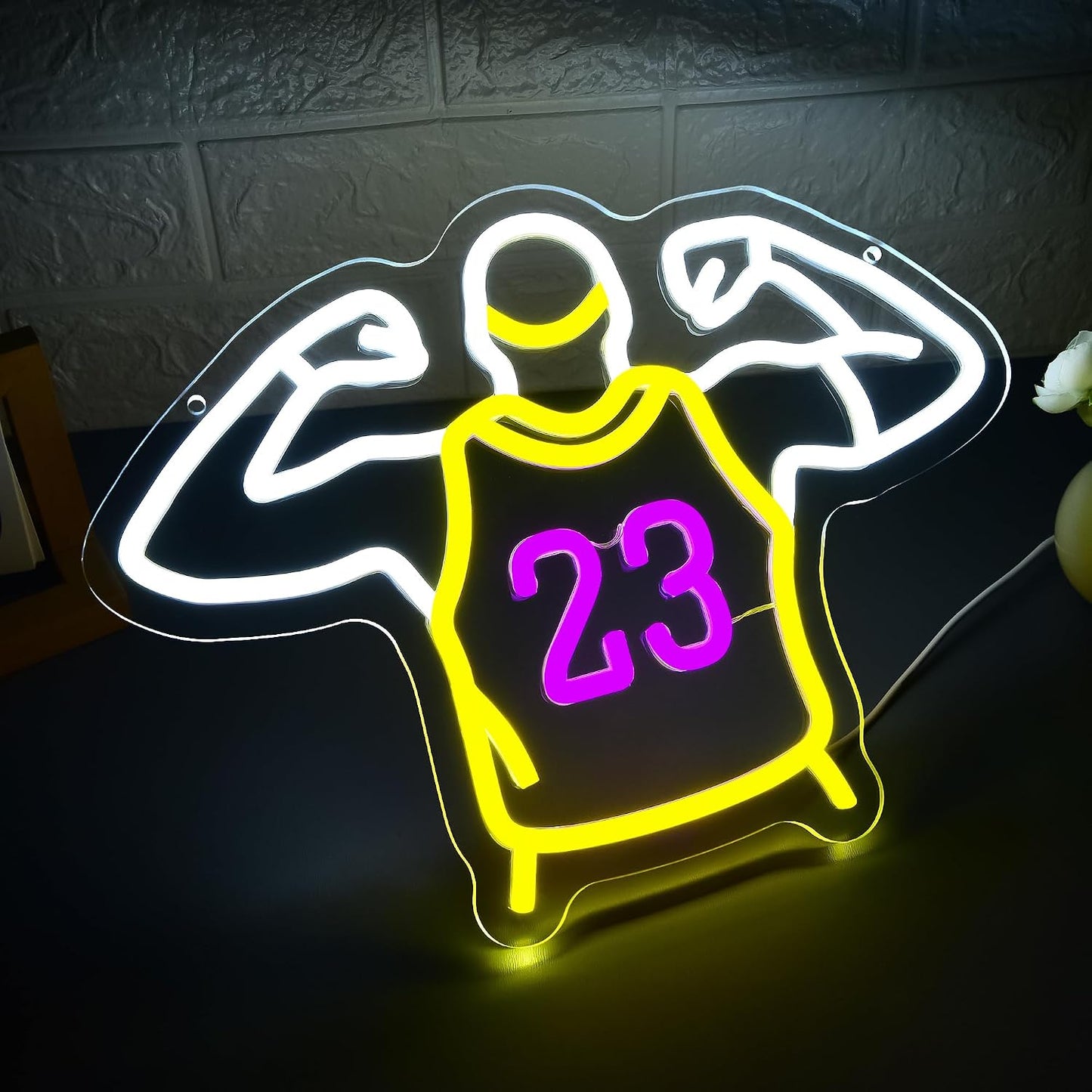 Letrero neón baloncesto LED decoración dormitorio