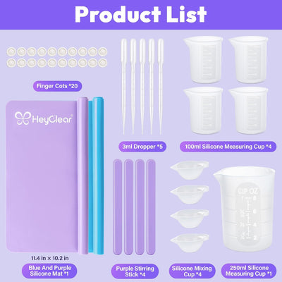 Kit tazas medidoras de silicona con alfombrillas para resina 250 y 3.4 fl oz