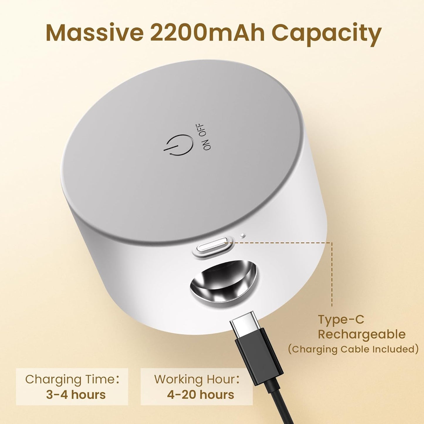 Lámpara pared LED recargable bola magnética 360