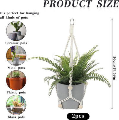 Colgador plantas macramé boho pack 2 soporte colgante interior