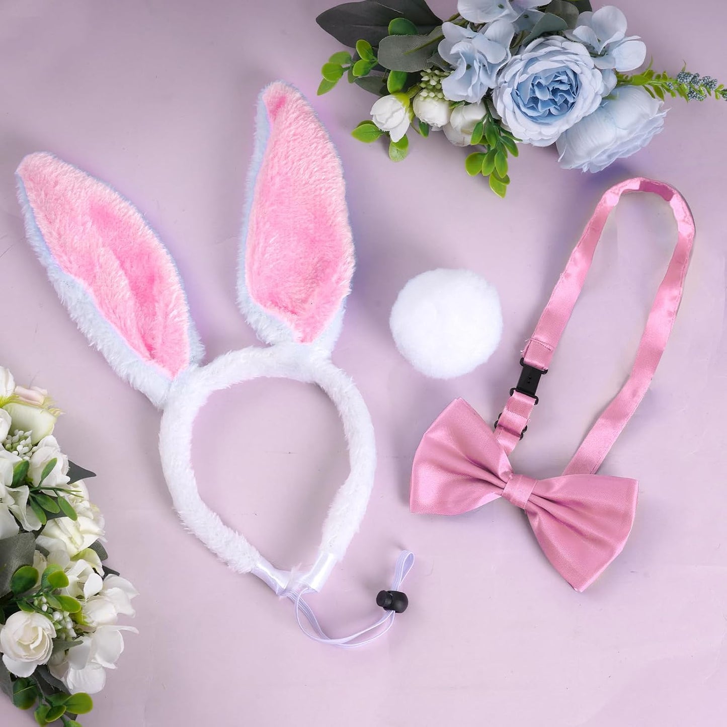 Disfraces Pascua perro 3 pzas orejas pajarita cola rosa