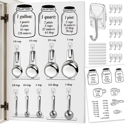 Organizador tazas cucharas medidoras 16 ganchos