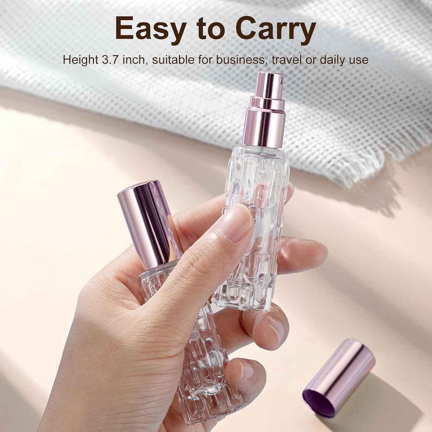 Botella spray perfume recargable 0.3oz 4 pzas negro