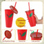48 Vasos Reutilizables 24oz Con Tapas Pajitas Regalo Profesores