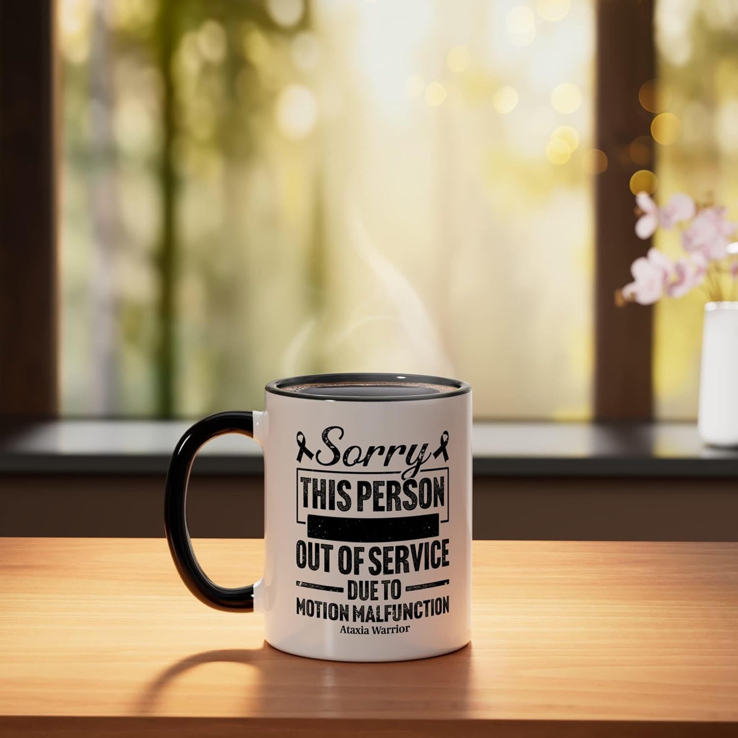 Taza Cerámica Ataxia Warrior Negro/Blanco