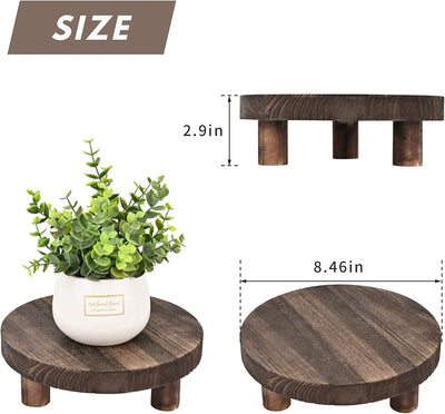 2 Pzas Soporte Madera para Maceta 8.46pulg Interior