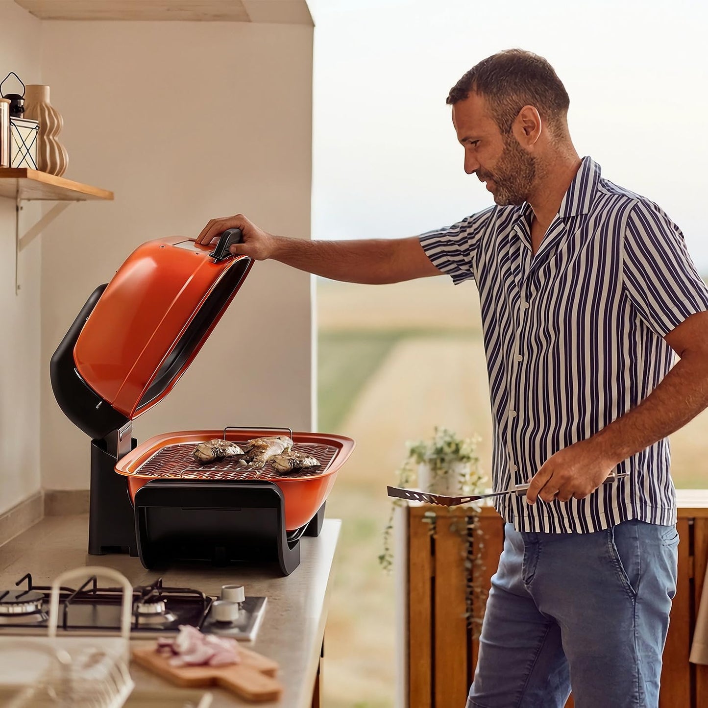 Horno eléctrico Techwood 1300W para asar pescado y comida coreana