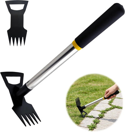 Herramienta malezas 2en1 rastrillo 15.7pulg azada jardin