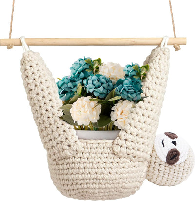 Colgador macramé para plantas 5pulg soporte pared decoración