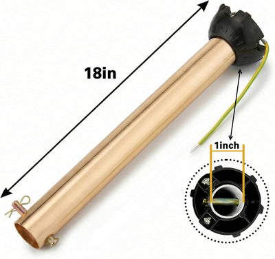Barra extensión ventilador techo varilla bola 1pulg