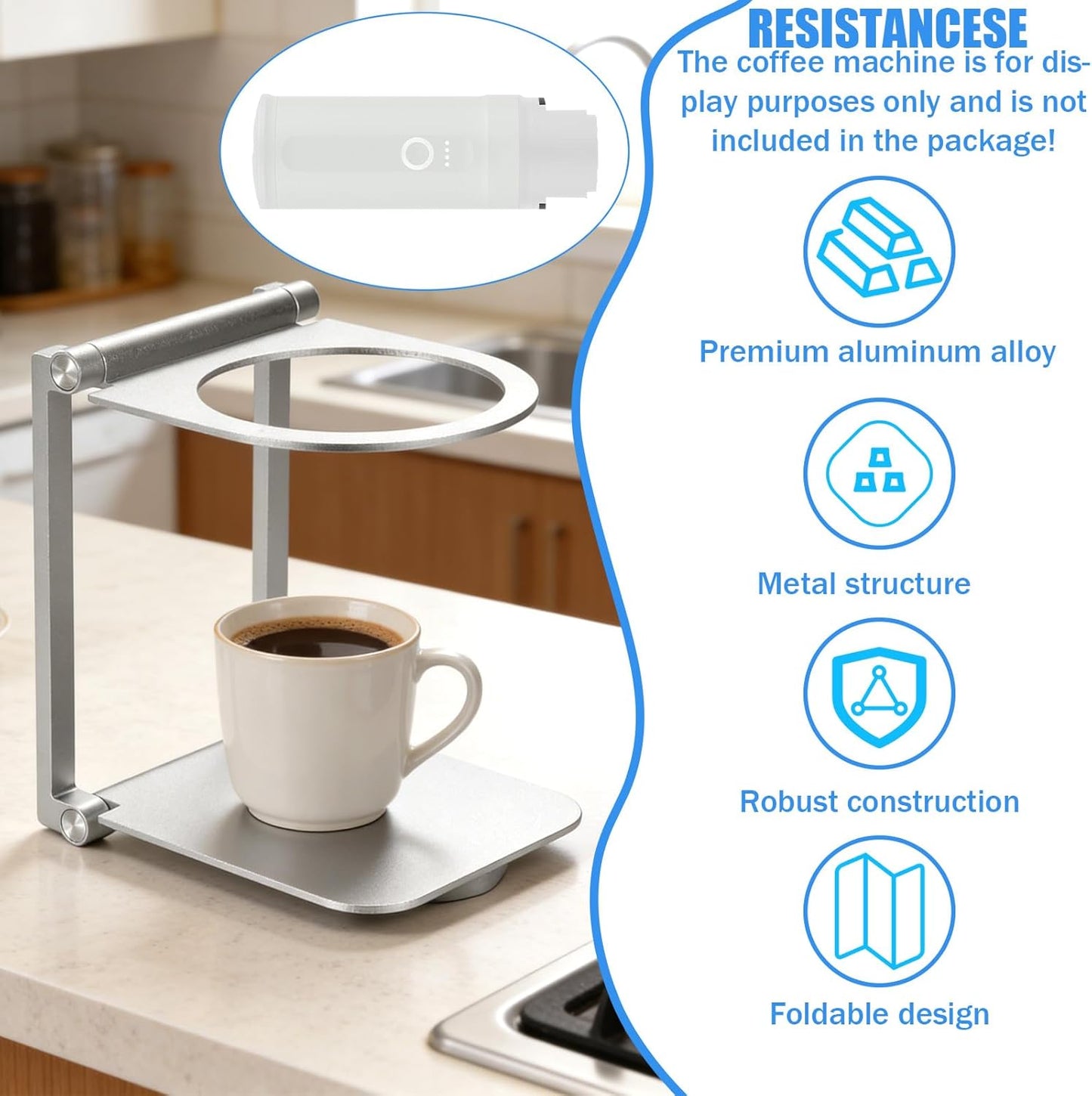 Soporte plegable para cafetera portátil Outin