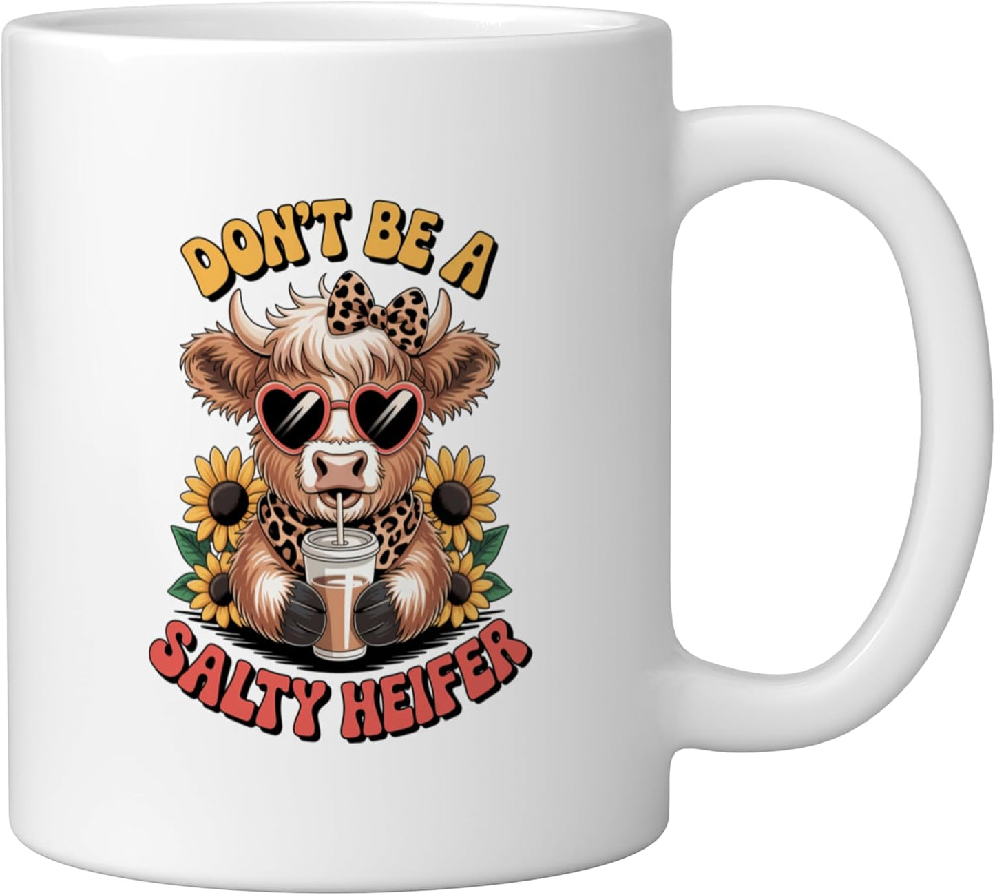 Taza Cerámica Vaca Escocesa Alta Sin Sal