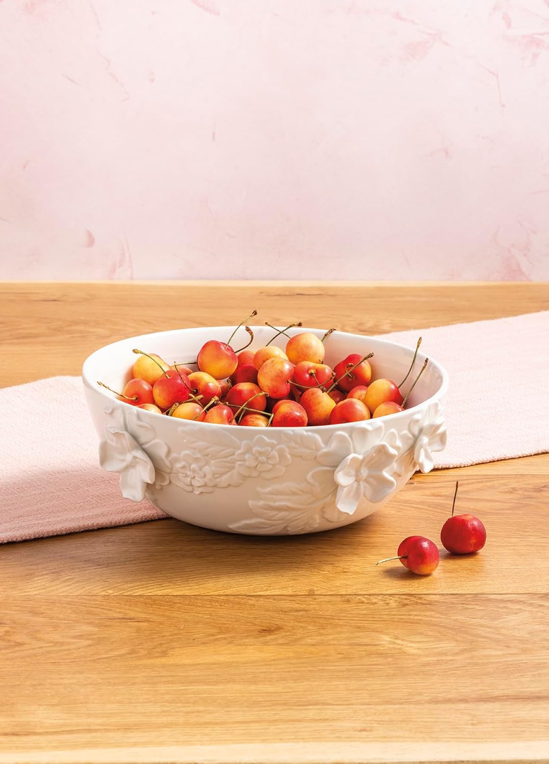Cuenco Floral Blanco Gres Mud Pie