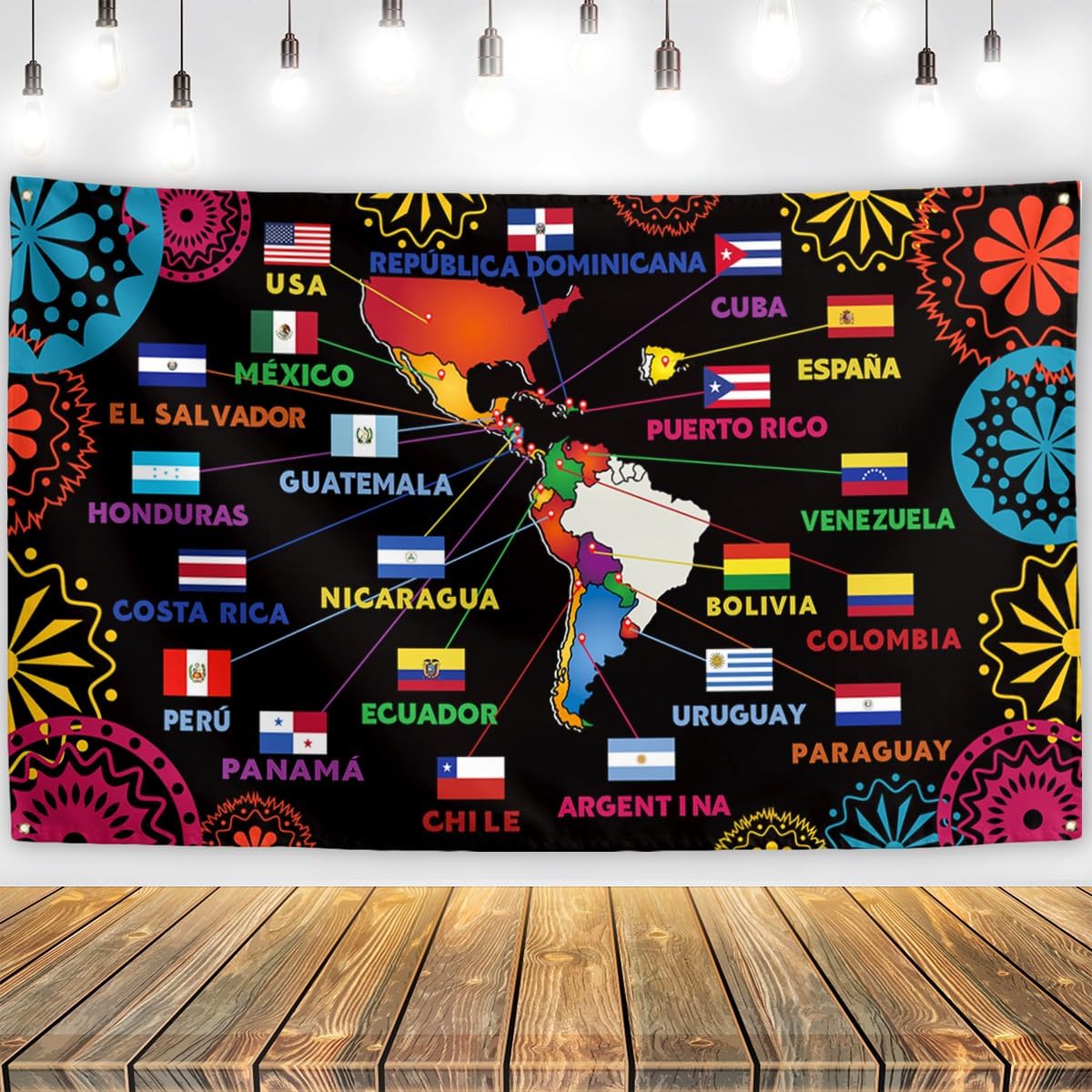 Decoraciones mes herencia hispana aula hogar blanco