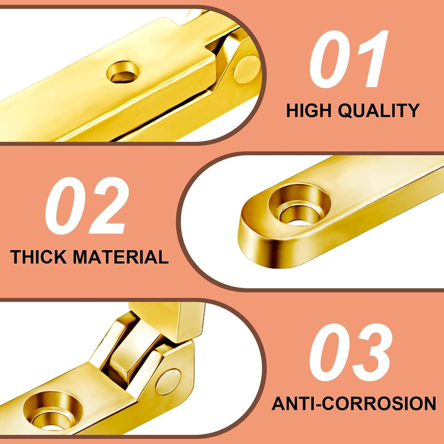 12 Bisagras 90 Grados para Cajas de Joyas Oro Plata Bronce